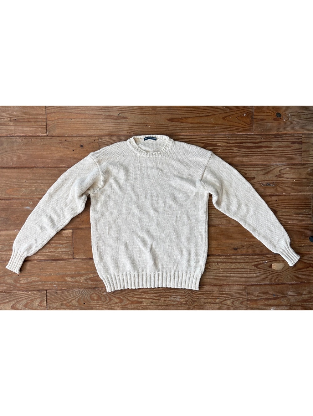 Brandy Melville Cream Knit Crewneck Sweater One Size